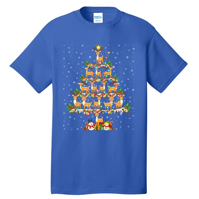 Deer Lover Xmas Lighting Santa Deer Christmas Tree Great Gift Tall T-Shirt