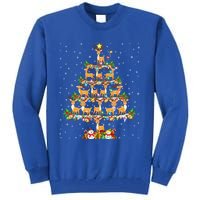 Deer Lover Xmas Lighting Santa Deer Christmas Tree Great Gift Tall Sweatshirt