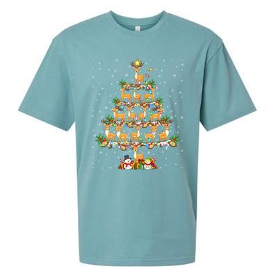 Deer Lover Xmas Lighting Santa Deer Christmas Tree Great Gift Sueded Cloud Jersey T-Shirt