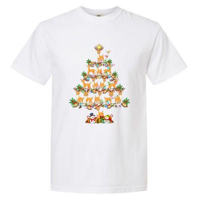 Deer Lover Xmas Lighting Santa Deer Christmas Tree Great Gift Garment-Dyed Heavyweight T-Shirt