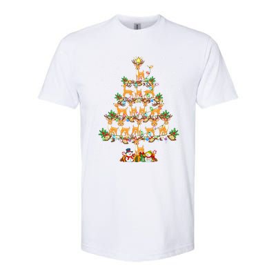 Deer Lover Xmas Lighting Santa Deer Christmas Tree Great Gift Softstyle CVC T-Shirt