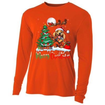 Dog Lover Xmas Tree Santa Hat Merry Christmas Dachshund Dog Great Gift Cooling Performance Long Sleeve Crew