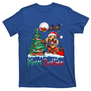 Dog Lover Xmas Tree Santa Hat Merry Christmas Dachshund Dog Great Gift T-Shirt