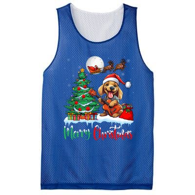 Dog Lover Xmas Tree Santa Hat Merry Christmas Dachshund Dog Great Gift Mesh Reversible Basketball Jersey Tank