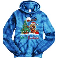 Dog Lover Xmas Tree Santa Hat Merry Christmas Dachshund Dog Great Gift Tie Dye Hoodie