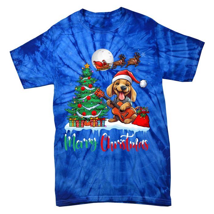 Dog Lover Xmas Tree Santa Hat Merry Christmas Dachshund Dog Great Gift Tie-Dye T-Shirt