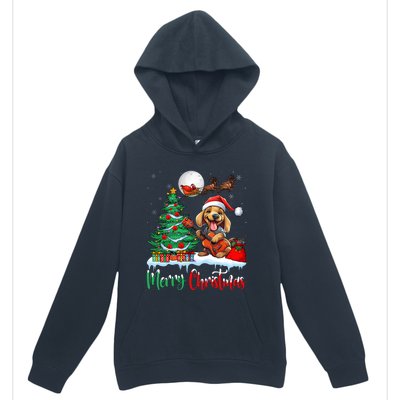 Dog Lover Xmas Tree Santa Hat Merry Christmas Dachshund Dog Great Gift Urban Pullover Hoodie