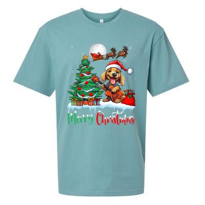 Dog Lover Xmas Tree Santa Hat Merry Christmas Dachshund Dog Great Gift Sueded Cloud Jersey T-Shirt