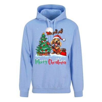 Dog Lover Xmas Tree Santa Hat Merry Christmas Dachshund Dog Great Gift Unisex Surf Hoodie