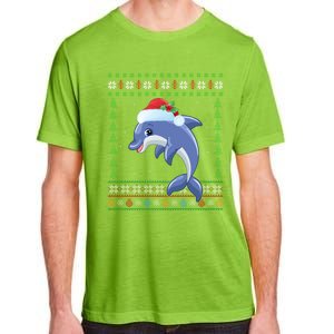 Dolphin Lover Xmas Ugly Santa Dolphin Christmas Cool Gift Adult ChromaSoft Performance T-Shirt