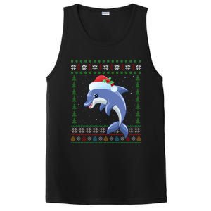 Dolphin Lover Xmas Ugly Santa Dolphin Christmas Cool Gift PosiCharge Competitor Tank