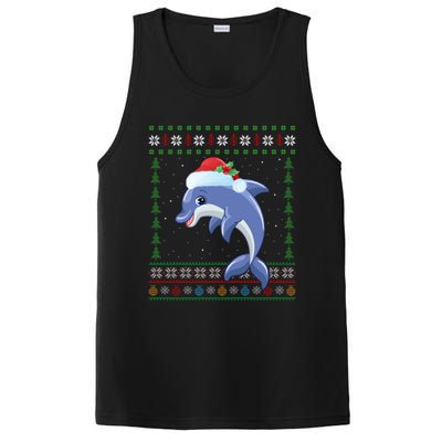 Dolphin Lover Xmas Ugly Santa Dolphin Christmas Cool Gift PosiCharge Competitor Tank