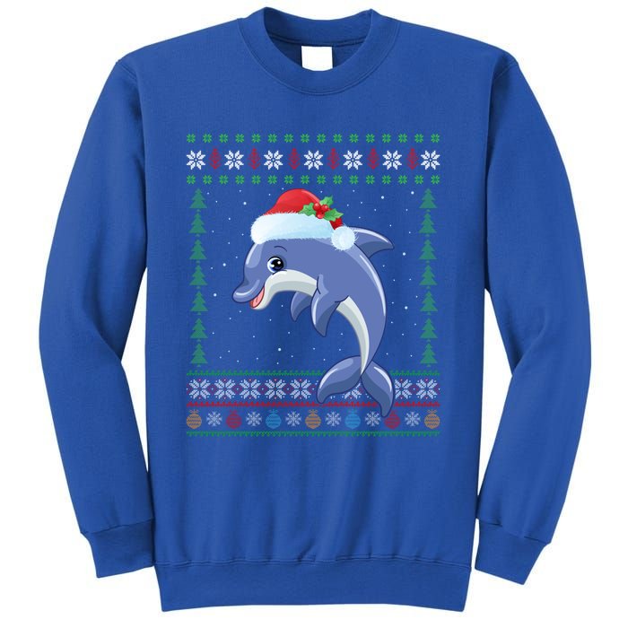 Dolphin Lover Xmas Ugly Santa Dolphin Christmas Cool Gift Sweatshirt