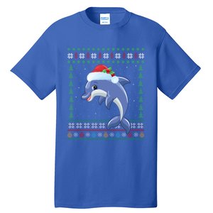 Dolphin Lover Xmas Ugly Santa Dolphin Christmas Cool Gift Tall T-Shirt