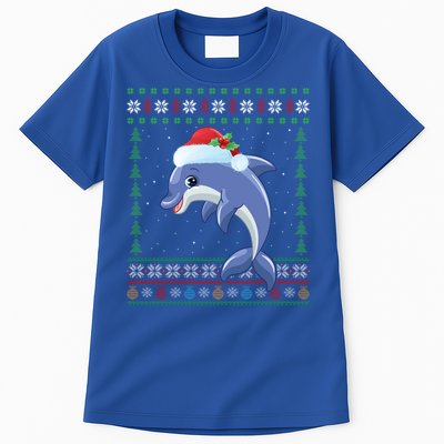 Dolphin Lover Xmas Ugly Santa Dolphin Christmas Cool Gift Tall T-Shirt