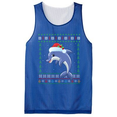 Dolphin Lover Xmas Ugly Santa Dolphin Christmas Cool Gift Mesh Reversible Basketball Jersey Tank