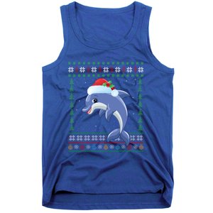 Dolphin Lover Xmas Ugly Santa Dolphin Christmas Cool Gift Tank Top