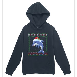 Dolphin Lover Xmas Ugly Santa Dolphin Christmas Cool Gift Urban Pullover Hoodie