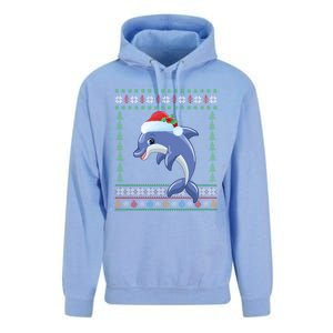 Dolphin Lover Xmas Ugly Santa Dolphin Christmas Cool Gift Unisex Surf Hoodie