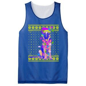 Dog Lights Xmas Ugly Santa Ger Shepherd Dog Christmas Gift Mesh Reversible Basketball Jersey Tank