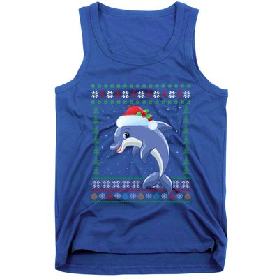 Dolphin Lover Xmas Ugly Santa Dolphin Christmas Gift Tank Top