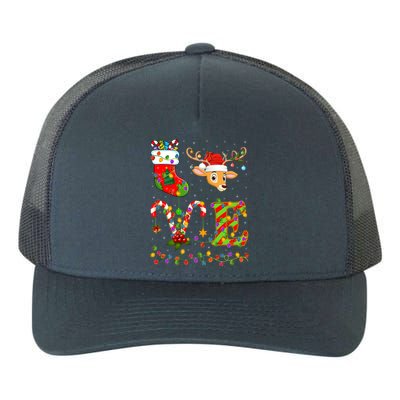 Deer Lover Xmas Lighting Reindeer Santa Love Deer Christmas Gift Yupoong Adult 5-Panel Trucker Hat