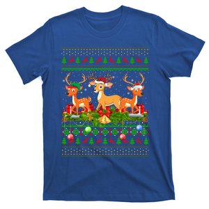 Deer Lover Xmas Lighting Santa Ugly Deer Christmas Funny Gift T-Shirt