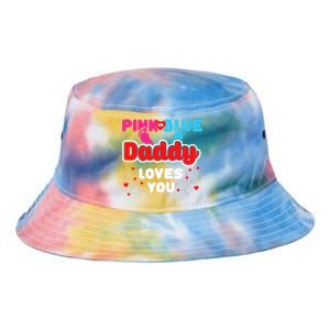 Daddy Loves You Dad Announcement Gender Reveal Tie Dye Newport Bucket Hat