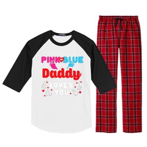 Daddy Loves You Dad Announcement Gender Reveal Raglan Sleeve Pajama Set