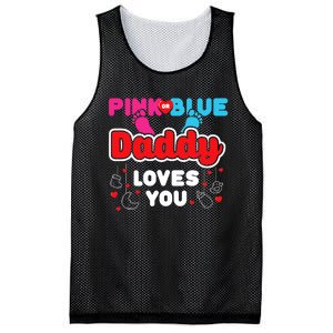 Daddy Loves You Dad Announcement Gender Reveal Mesh Reversible Basketball Jersey Tank