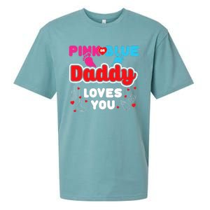 Daddy Loves You Dad Announcement Gender Reveal Sueded Cloud Jersey T-Shirt