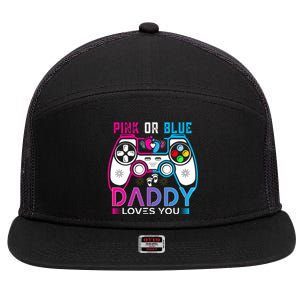 Daddy Loves You Gender Reveal Baby Gaming Dad 7 Panel Mesh Trucker Snapback Hat