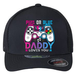 Daddy Loves You Gender Reveal Baby Gaming Dad Flexfit Unipanel Trucker Cap