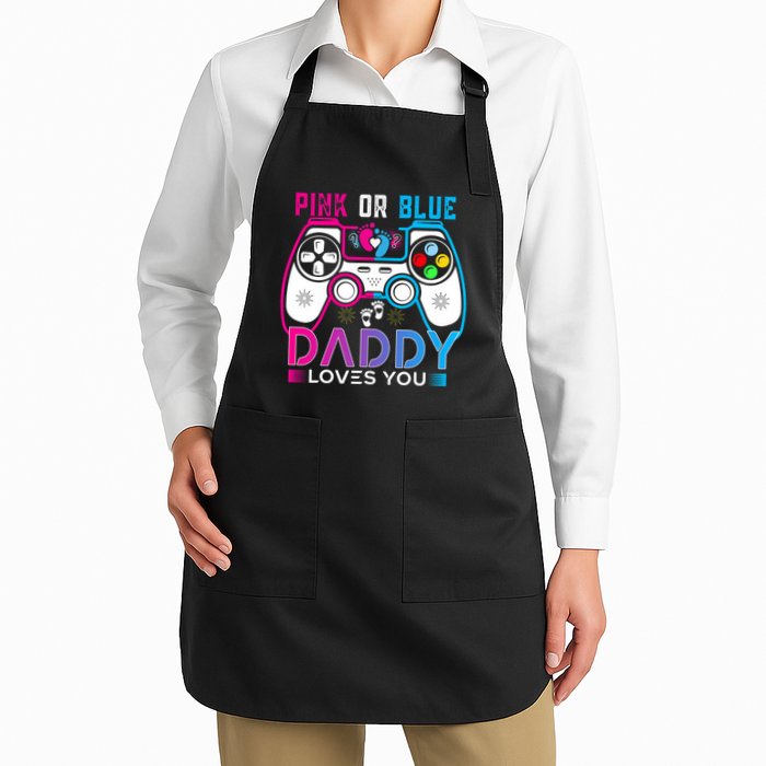 Daddy Loves You Gender Reveal Baby Gaming Dad Apron