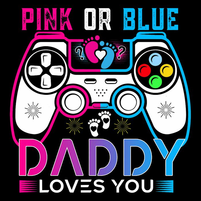 Daddy Loves You Gender Reveal Baby Gaming Dad Apron