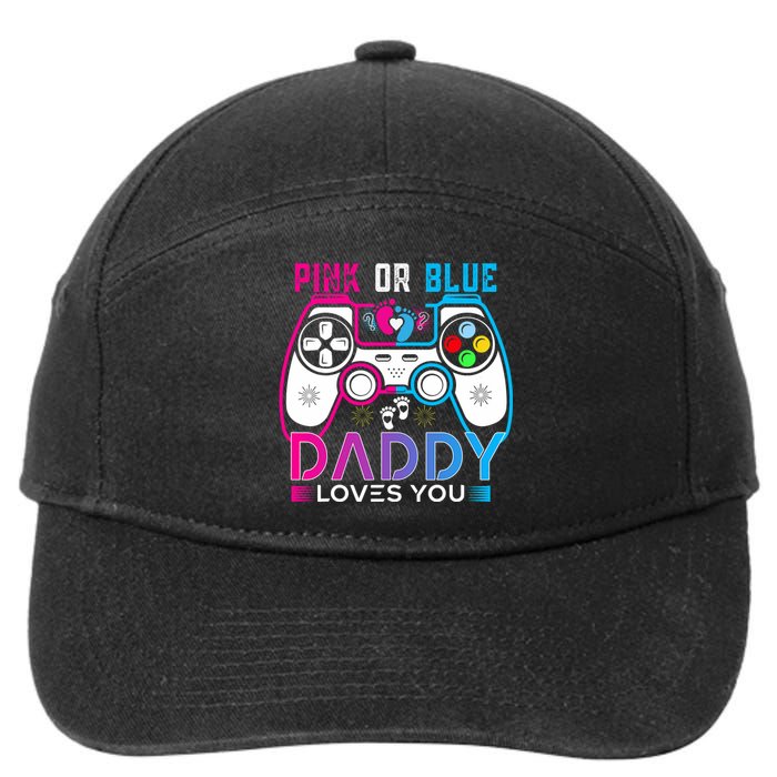 Daddy Loves You Gender Reveal Baby Gaming Dad 7-Panel Snapback Hat