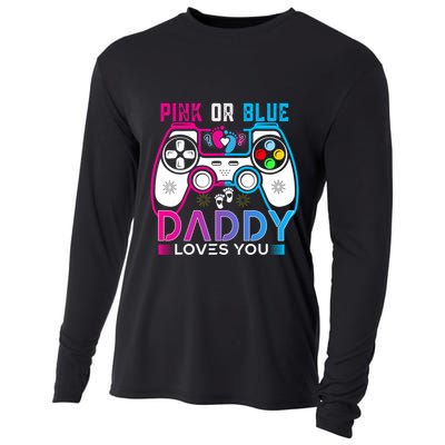 Daddy Loves You Gender Reveal Baby Gaming Dad Cooling Performance Long Sleeve Crew