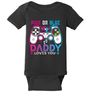 Daddy Loves You Gender Reveal Baby Gaming Dad Baby Bodysuit