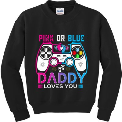 Daddy Loves You Gender Reveal Baby Gaming Dad Kids Sweatshirt