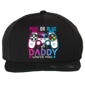 Daddy Loves You Gender Reveal Baby Gaming Dad Wool Snapback Cap