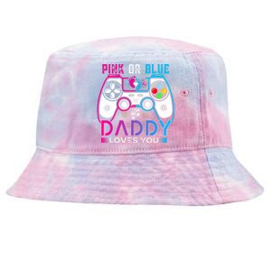 Daddy Loves You Gender Reveal Baby Gaming Dad Tie-Dyed Bucket Hat