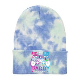 Daddy Loves You Gender Reveal Baby Gaming Dad Tie Dye 12in Knit Beanie