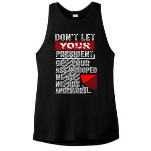 DonT Let Your President Get Your Ass Whooped Ladies PosiCharge Tri-Blend Wicking Tank