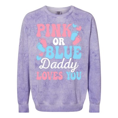 Daddy Loves You Gender Reveal Baby Shower Dad Colorblast Crewneck Sweatshirt