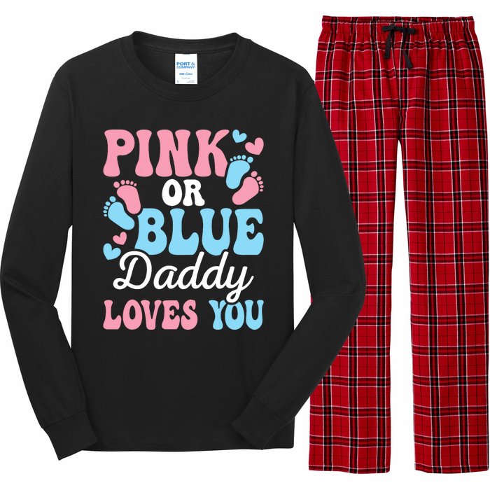 Daddy Loves You Gender Reveal Baby Shower Dad Long Sleeve Pajama Set