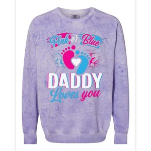 Daddy Loves You Gender Reveal Soon To Be Dad Colorblast Crewneck Sweatshirt