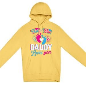 Daddy Loves You Gender Reveal Soon To Be Dad Premium Pullover Hoodie