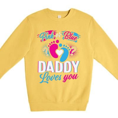 Daddy Loves You Gender Reveal Soon To Be Dad Premium Crewneck Sweatshirt