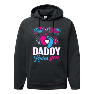 Daddy Loves You Gender Reveal Soon To Be Dad Performance Fleece Hoodie