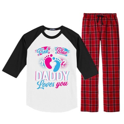 Daddy Loves You Gender Reveal Soon To Be Dad Raglan Sleeve Pajama Set